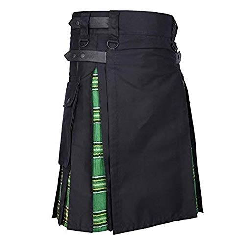 Schottland Rock Herren Vintage Kilt Gothic Punk Mode Kendo Taschenröcke Schottische Kleidung Plaid Faltenrock Neu L Gn von BeerMmay