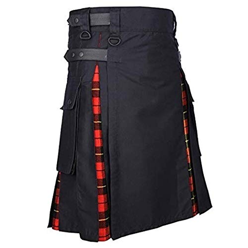 Schottland Rock Herren Vintage Kilt Gothic Punk Mode Kendo Taschenröcke Schottische Kleidung Plaid Faltenrock Neue M Rd von BeerMmay