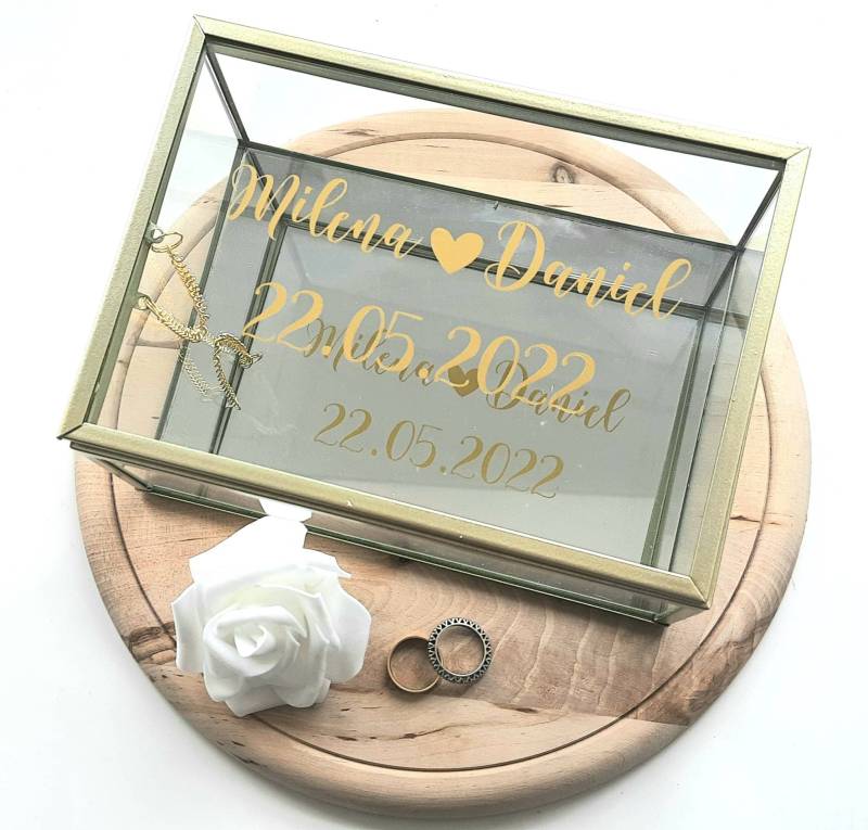 Glasbox Für Ringe Ringkästchen Personalisiert Ringschatulle Hochzeit Erinnerungsbox Ringbox Ringkiste Hochzeitsgeschenk Ringkissen von BeereOnTop