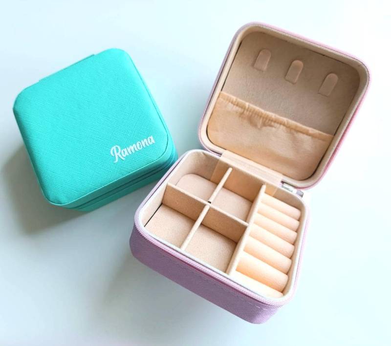 Kleine Schmuckkiste Personalisiert Reiseschmuckkästchen Für Unterwegs Schmuckaufbewahrung Schmuckschatulle Geschenk Mädchen Teenager von BeereOnTop