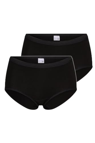 Beeren 2er Pack Damen Slip - Midi Comfort - Frottee-Zwickel - Damen Unterhose - Damen Unterwäsche - XL - Schwarz, blacks, XL von Beeren