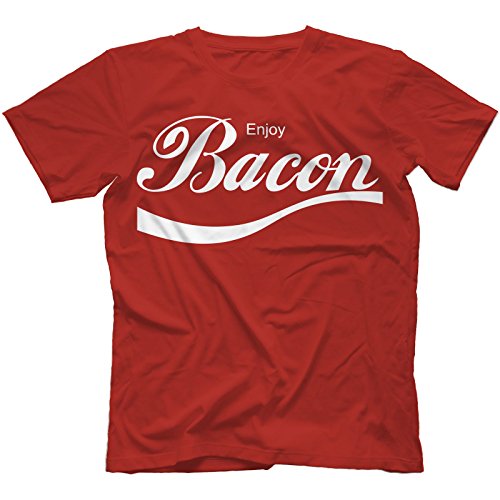 Enjoy Bacon T-Shirt, Rot, X-Large von Bees Knees Tees