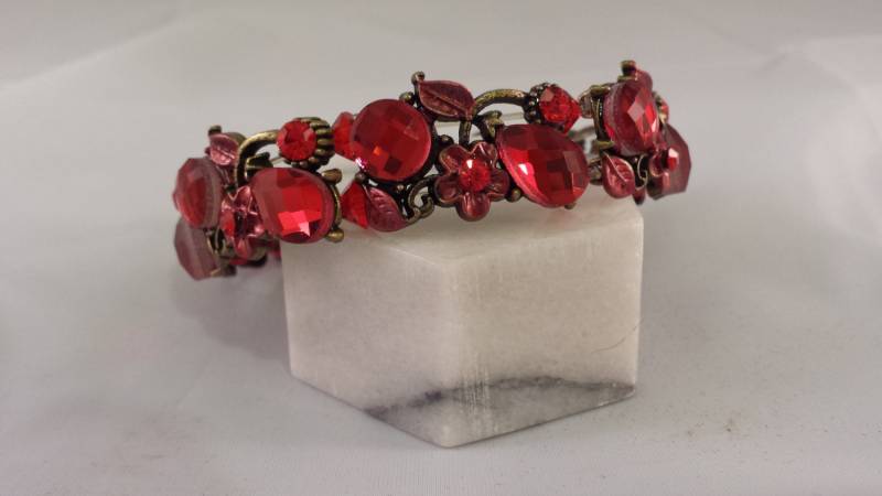 Rot Und Bronze Kristall Armband von BeesArtHive1