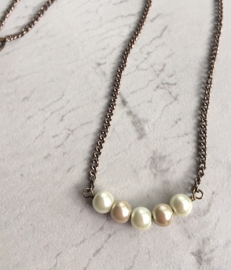 Glasperle & Antik Kupfer Halskette Glasperle & Antik Kupfer Halskette von BeesHandmadeJewelry