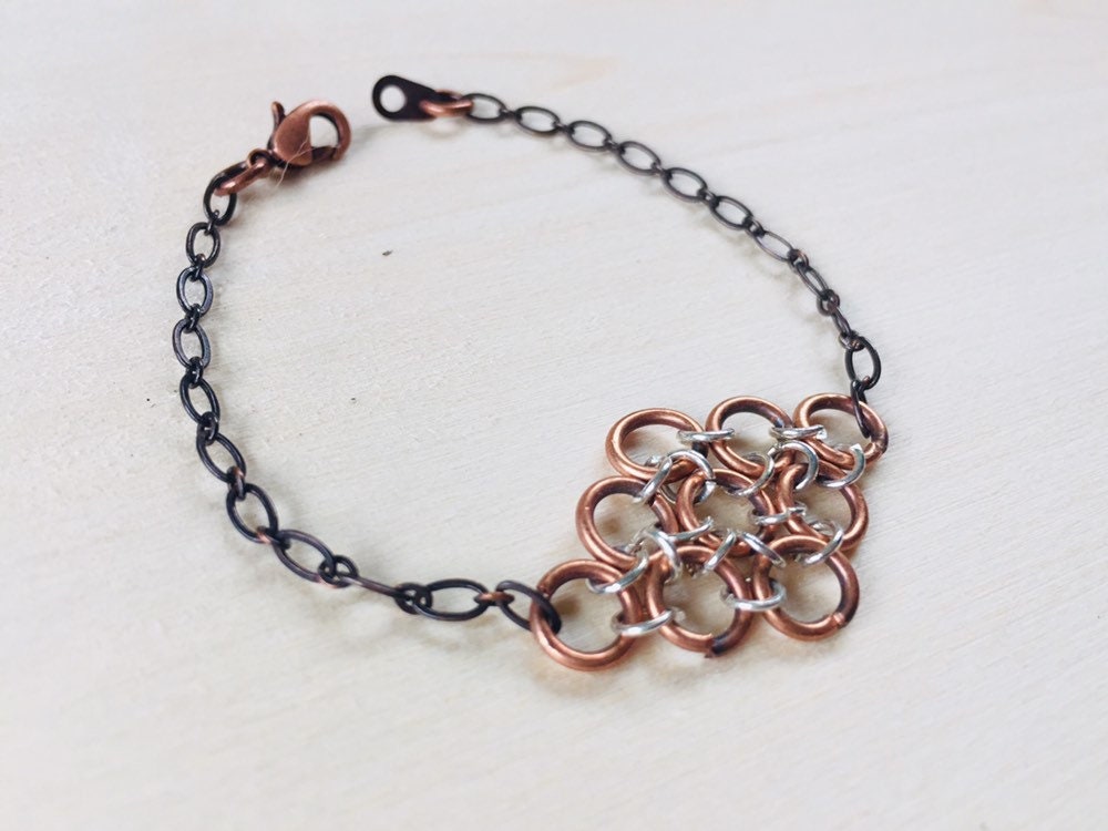 Kupfer & Silber Ringe Kettenarmband Kupfer & Silber Ringe Kettenarmband von BeesHandmadeJewelry
