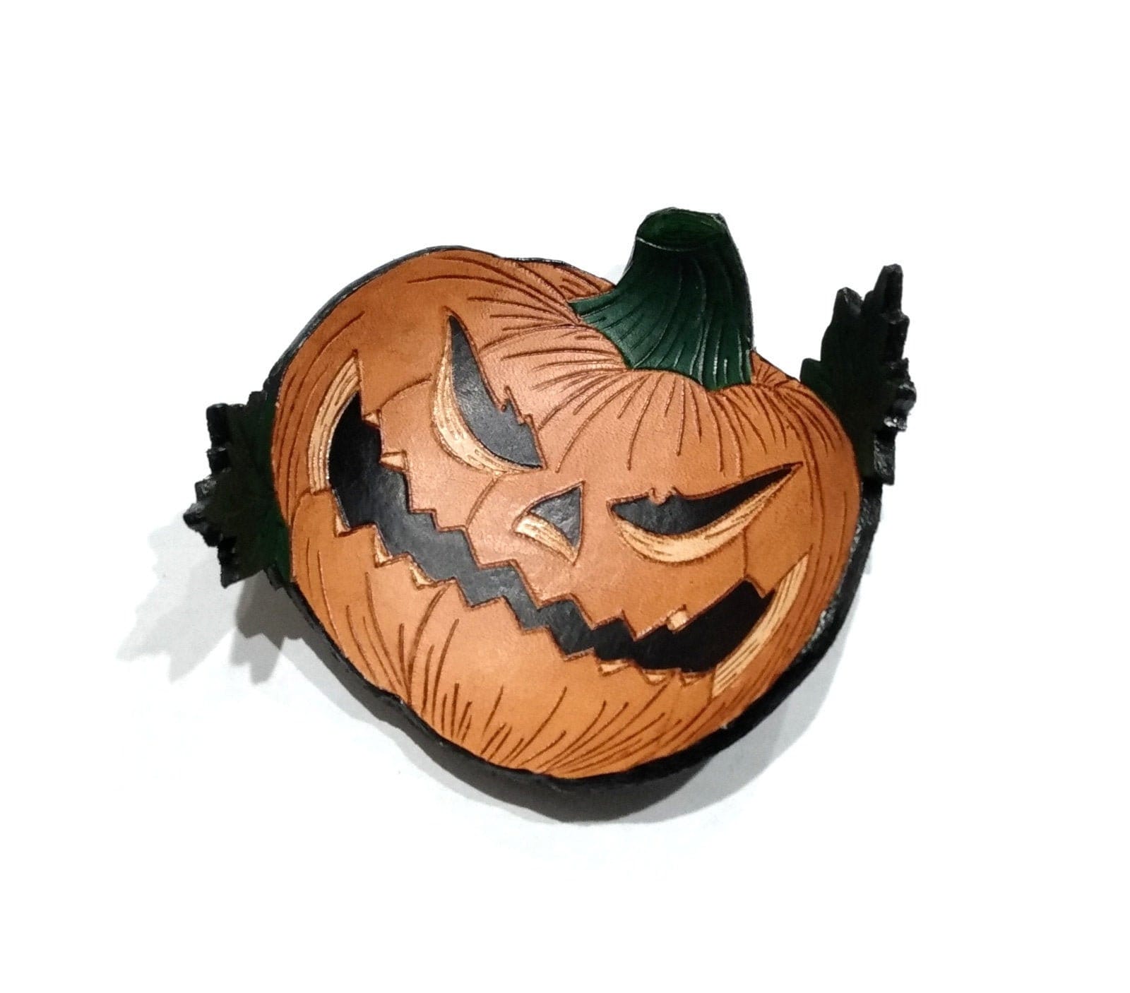 Jack O' Windlicht Ringschale, Leder Halloween Kürbis Dekor von BeesKneesLeather