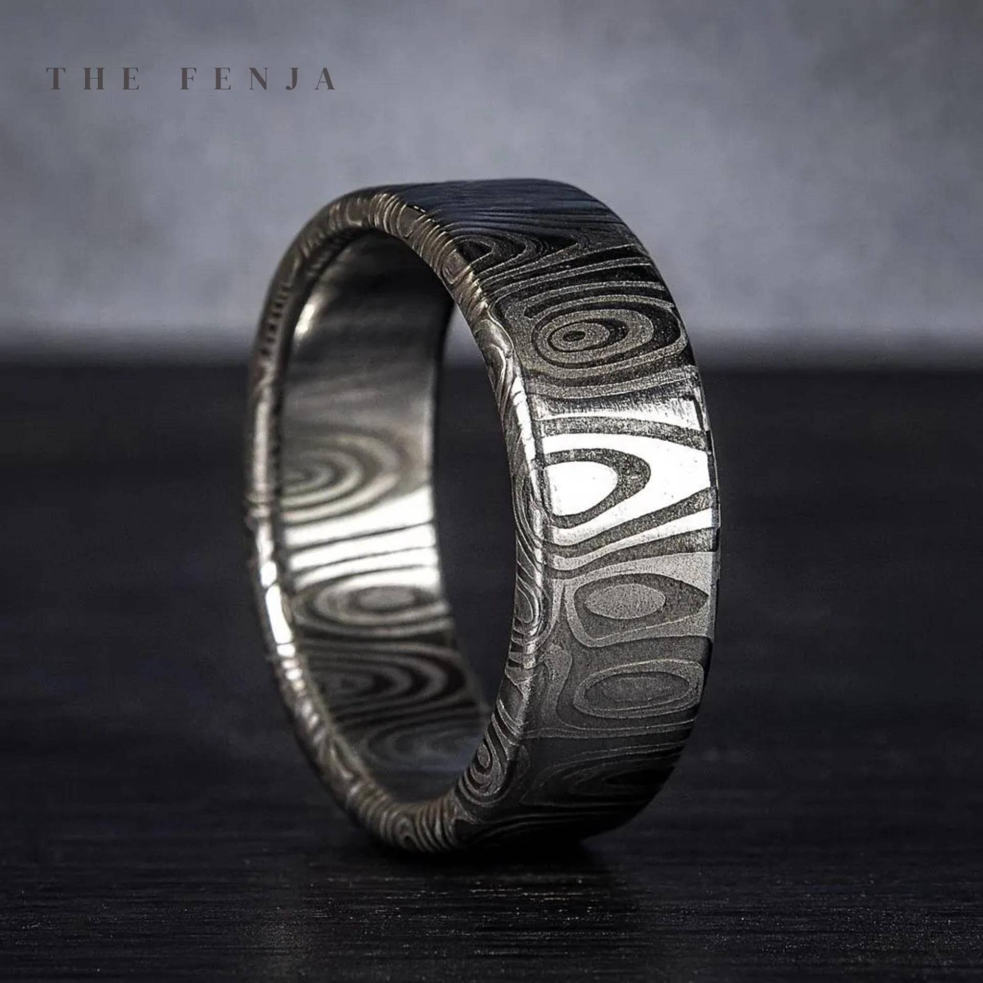 Handgemachte Damaszener Stahl Ring Einzigartige Edelstahl Ehering von BeespokeBands