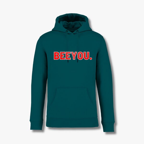 Beeyou. Clothes Hoodie aus Bio-Baumwolle mit gepunktetem Beeyou.-Design von Beeyou. Clothes