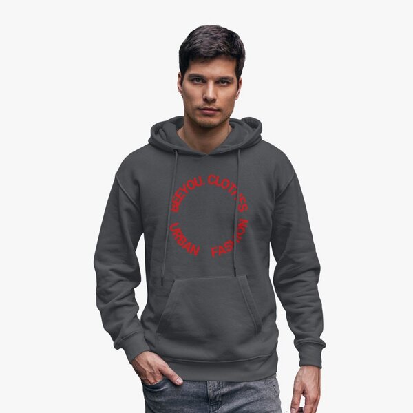 Beeyou. Clothes Hoodie aus Bio-Baumwolle mit rotem Circle-Design von Beeyou. Clothes