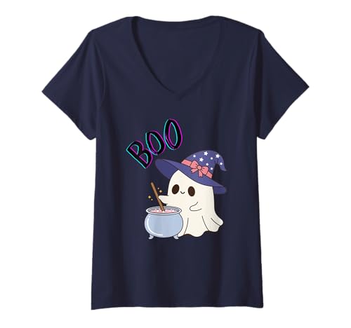 Damen Boo Boo, es ist Halloween, lass uns Spaß haben. T-Shirt mit V-Ausschnitt Damen Boo Boo, es ist Halloween, lass uns Spaß haben. T-Shirt mit V-Ausschnitt von Beez Designz