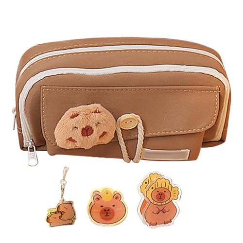 Befeixue Capybara Federmäppchen, Capybara Federmäppchen - Weit öffnende Stifttasche - Niedliches Capybara-Federmäppchen mit Fächern, Federmäppchen mit weiter Öffnung von Befeixue