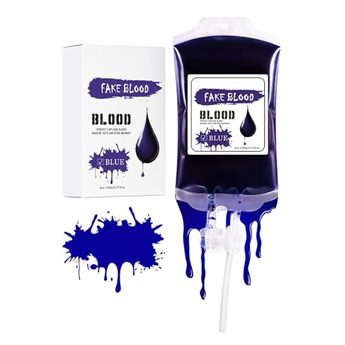 Befeixue Flüssigkeits Malerei Beutel | 170ml Wasserdichte Vampir Party Deko,Rote Blaue Malerei Grusel Make-up für Damen Herren Kostümparty von Befeixue