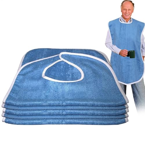 Frottee Lätzchen Für Erwachsene | Kleiderschutz Für Erwachsene | 5 Stück Essen Lätzchen Für Männer Und Frauen | Essen Kleiderschutz Aus Frottee | Wiederverwendbare Lätzchen Für Ältere Menschen von Befeixue