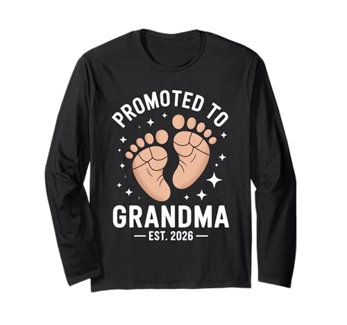 Befördert zu Oma Est 2025 Großeltern Baby -Ankündigung Langarmshirt von Befördert zu Oma Est 2025 Großelternteil