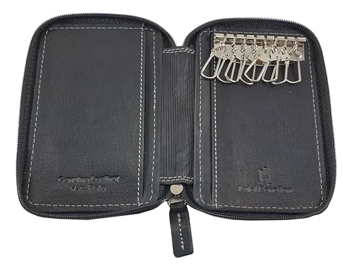 Schlüsselanhänger für Damen und Herren, echtes Leder mit Reißverschluss, 8 Haken und Taschen, mit Geschenkbox Größe 12 x 7,5 x 2 cm Art. 3106 Marke Luigi Benetton, Schwarz , 12X7,5X2 Centimetri Schlüsselanhänger für Damen und Herren, echtes Leder mit Reißverschluss, 8 Haken und Taschen, mit Geschenkbox Größe 12 x 7,5 x 2 cm Art. 3106 Marke Luigi Benetton, Schwarz , 12X7,5X2 Centimetri von Before by Luigi Benetton