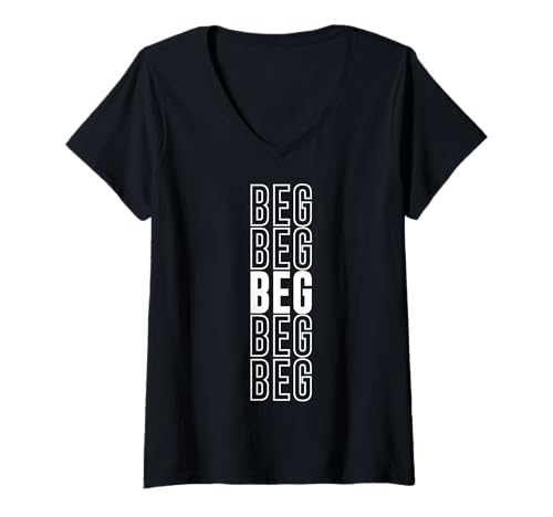 Damen Betteln T-Shirt mit V-Ausschnitt Damen Betteln T-Shirt mit V-Ausschnitt von Beg Apparel