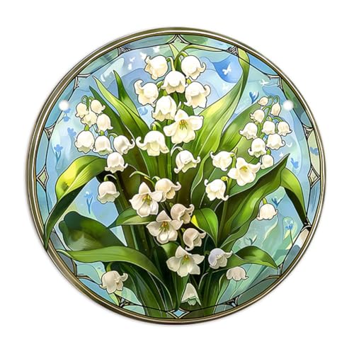 Begchy 4 Stück Anhänger Scheibe Acryl mit Kette Anhänger Retro Europäische Blume Bunte Anhänger Damen Zubehör YK292 von Begchy