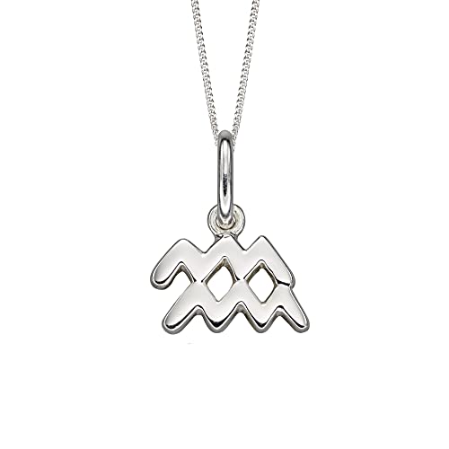Beginnings Halskette aus 925er-Sterlingsilber, für Damen, Teenager, Mädchen, Wassermann, Sternzeichen, Sternzeichen, Astrologie-Symbol-Halskette, Länge 41–46 cm, mit Geschenkkarte von Beginnings