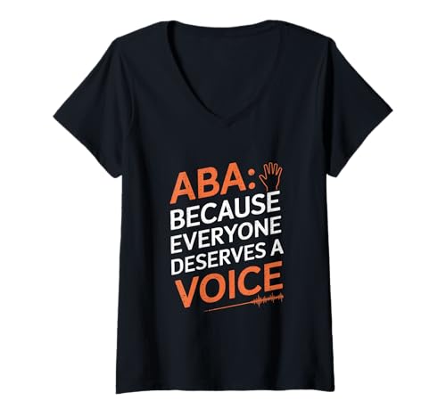 Damen ABA Weil jeder einen Sprachverhaltensanalysten verdient T-Shirt mit V-Ausschnitt Damen ABA Weil jeder einen Sprachverhaltensanalysten verdient T-Shirt mit V-Ausschnitt von Behavior Analyst Applied Behavior Analysis