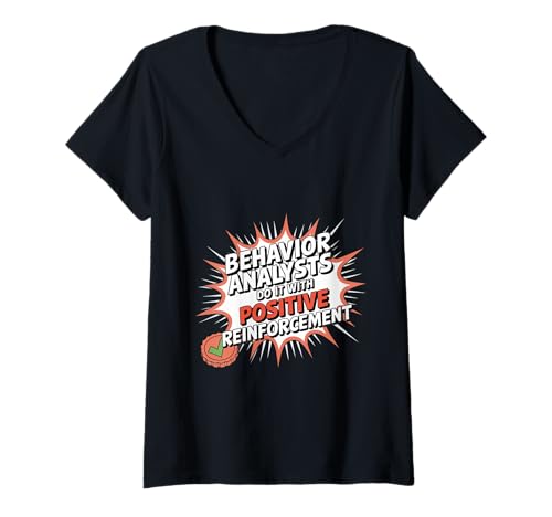 Damen Verhaltensanalysten tun es mit positiver Verstärkung T-Shirt mit V-Ausschnitt Damen Verhaltensanalysten tun es mit positiver Verstärkung T-Shirt mit V-Ausschnitt von Behavior Analyst Applied Behavior Analysis