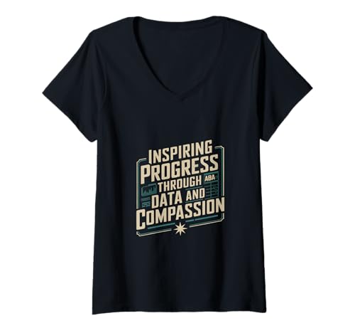 Damen Inspirierender Fortschritt durch Datenverhaltensanalysten T-Shirt mit V-Ausschnitt Damen Inspirierender Fortschritt durch Datenverhaltensanalysten T-Shirt mit V-Ausschnitt von Behavior Analyst Behavior Modification Strategies
