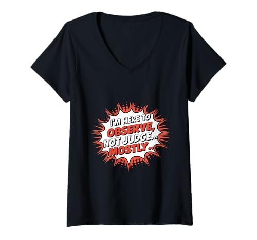 Damen Ich bin hier, um zu beobachten, nicht zu urteilen, hauptsächlich um Verhaltensanalytiker T-Shirt mit V-Ausschnitt Damen Ich bin hier, um zu beobachten, nicht zu urteilen, hauptsächlich um Verhaltensanalytiker T-Shirt mit V-Ausschnitt von Behavior Analyst Behavioral Science & Therapy