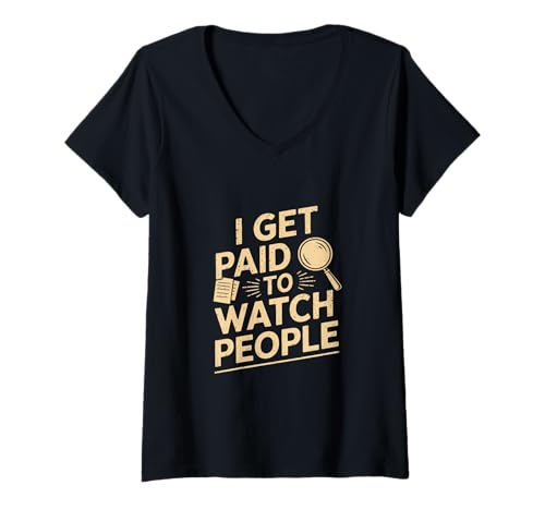 Damen Ich werde dafür bezahlt, People Behavior Analyst zu beobachten T-Shirt mit V-Ausschnitt Damen Ich werde dafür bezahlt, People Behavior Analyst zu beobachten T-Shirt mit V-Ausschnitt von Behavior Analyst Behavioral Science & Therapy