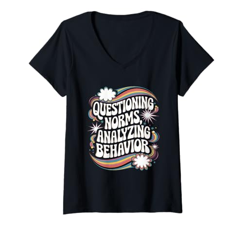 Damen Normen hinterfragen Verhaltensanalyse Verhaltensanalytiker T-Shirt mit V-Ausschnitt Damen Normen hinterfragen Verhaltensanalyse Verhaltensanalytiker T-Shirt mit V-Ausschnitt von Behavior Analyst Behavioral Science & Therapy