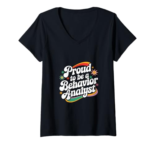 Damen Stolz darauf, ein Verhaltensanalysator zu sein T-Shirt mit V-Ausschnitt Damen Stolz darauf, ein Verhaltensanalysator zu sein T-Shirt mit V-Ausschnitt von Behavior Analyst Behavioral Science & Therapy
