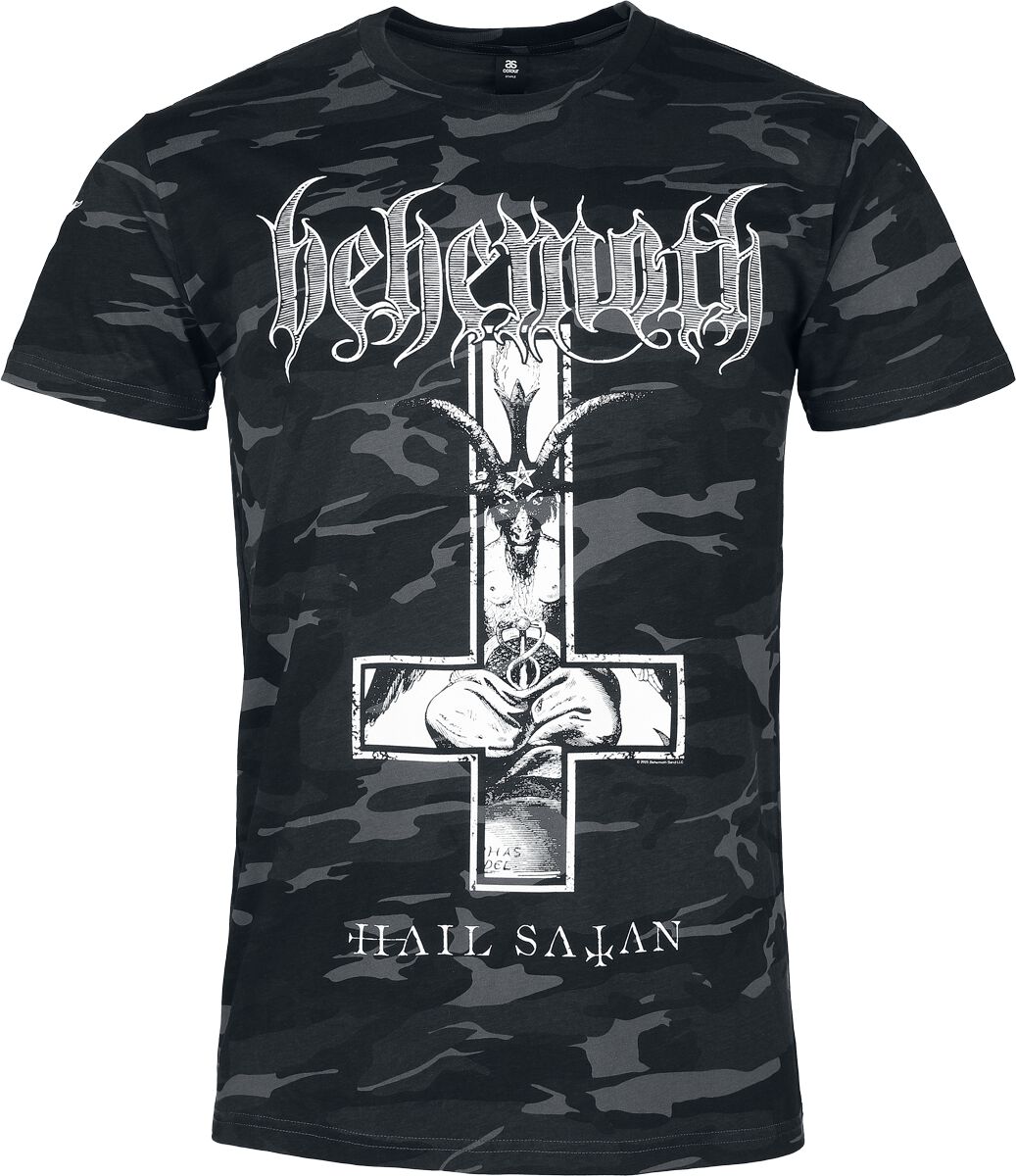 Behemoth - Camouflage/Flecktarn T-Shirt - Hail Satan - The Unholy Trinity Tour 2025 - S bis XXL - für Männer - Größe XXL - black camo  - Lizenziertes von Behemoth