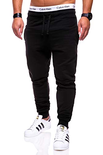 behype. Herren Lange Trainingshose Jogging-Hose Sport-Hose 60-0527 Schwarz S von behype.