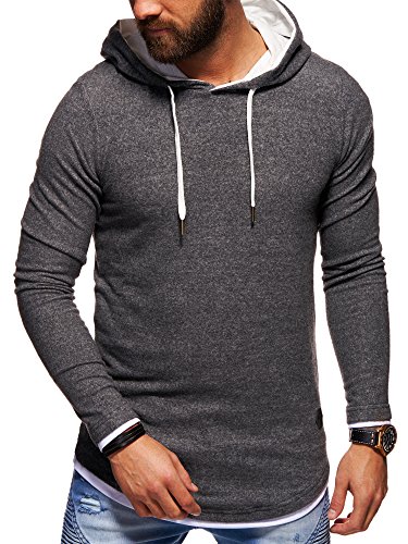 behype. Herren Oversize Kapuzen-Pullover Hoodie Sweatshirt 40-4762 Dunkelgrau L von behype.