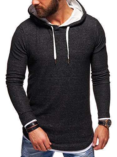 behype. Herren Oversize Kapuzen-Pullover Hoodie Sweatshirt 40-4762 Schwarz S von behype.