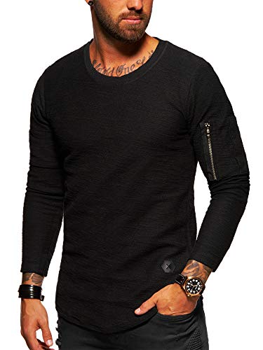 behype. Herren Oversize Sweatshirt O-Neck Pullover 40-3701 Schwarz M von behype.