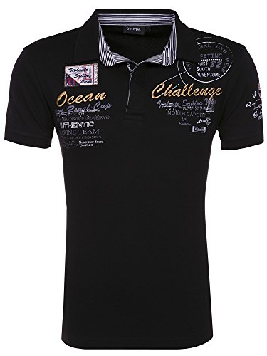 behype. Poloshirt Challenge T-Shirt 20-2728 Schwarz L von behype.