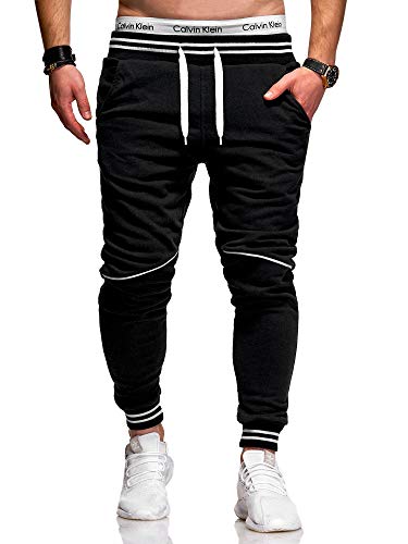 behype. Herren Lange Trainingshose Jogging-Hose Sporthose 60-52 Schwarz S von behype.