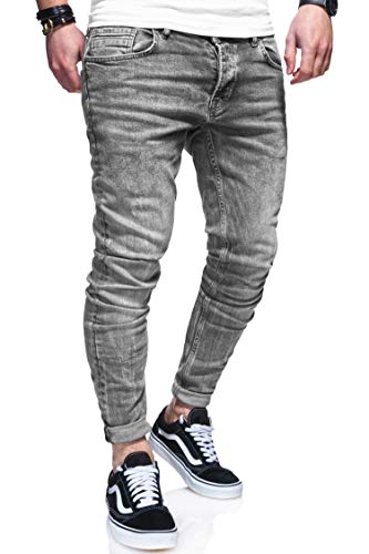 behype. Herren Stretch Jeans-Hose 80-1050 Grau W30/L32 von behype.