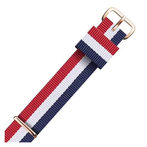 CAREG Neway Watchband kompatibel mit DW Nylon Watch Band 18mm 20mm Roségold Armband Schnallen Band for Daniel Wellington Uhrengurt Männer Frauen Frauen Durable (Color : BLACK WHITE, Size : 12mm) von BeiCheng