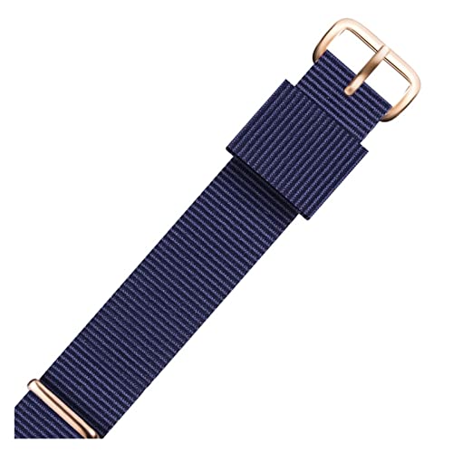 CAREG Neway Watchband kompatibel mit DW Nylon Watch Band 18mm 20mm Roségold Armband Schnallen Band for Daniel Wellington Uhrengurt Männer Frauen Frauen Durable (Color : Blue White, Size : 13mm) von BeiCheng