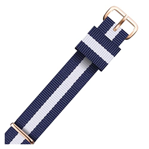 CAREG Neway Watchband kompatibel mit DW Nylon Watch Band 18mm 20mm Roségold Armband Schnallen Band for Daniel Wellington Uhrengurt Männer Frauen Frauen Durable (Color : Red Black, Size : 15mm) von BeiCheng