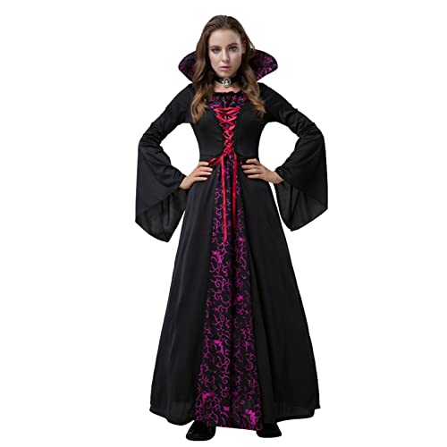 Beichwtd Halloween Hexenkostüm Damen Erwachsene Frauen Vintage Kostüm Sexy Gruselig Zauberer Roleplay Outfit Mittelalter Gothic Kleid Hexe Vampir-Kostüm Große Größen Karneval Maleficent-Kostüm Beichwtd Halloween Hexenkostüm Damen Erwachsene Frauen Vintage Kostüm Sexy Gruselig Zauberer Roleplay Outfit Mittelalter Gothic Kleid Hexe Vampir-Kostüm Große Größen Karneval Maleficent-Kostüm von Beichwtd