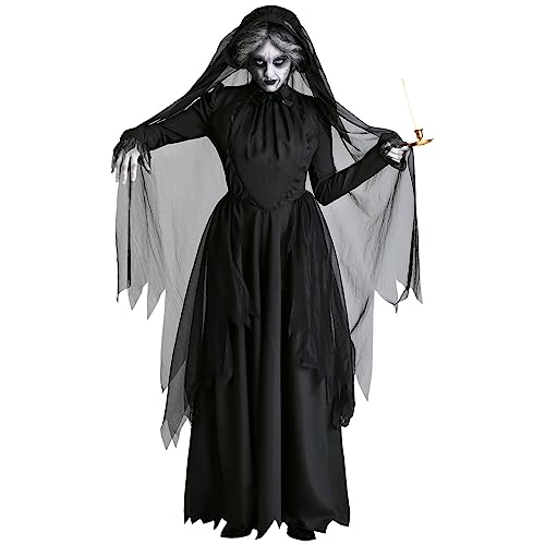 Beichwtd Halloween Kostüm Damen Sexy Gruselig Hexe Vintage Vampir-Kostüm Mittelalter Gothic Zauberer Maleficent-Kostüm Erwachsene Frauen Karneval Roleplay Outfit Große Größen Hexenkostüm Kleid Beichwtd Halloween Kostüm Damen Sexy Gruselig Hexe Vintage Vampir-Kostüm Mittelalter Gothic Zauberer Maleficent-Kostüm Erwachsene Frauen Karneval Roleplay Outfit Große Größen Hexenkostüm Kleid von Beichwtd