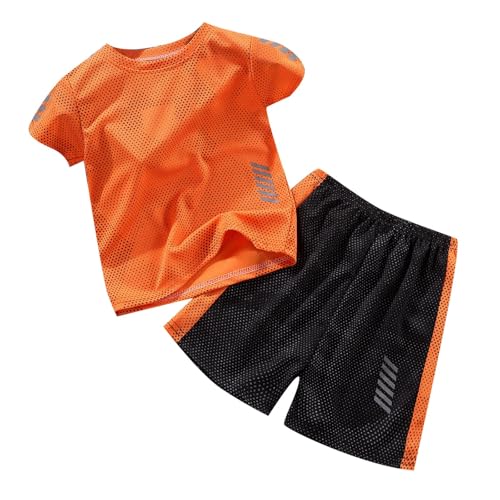 Beichwtd Trainingsanzug Kinder, Schnelltrocknend Jogginganzug Sommer Trikot Set Sportanzug Kurz Sport T-Shirt und Shorts Set Sportkleidung Tracksuit Activewear für Jungen 2-11 Jahre von Beichwtd