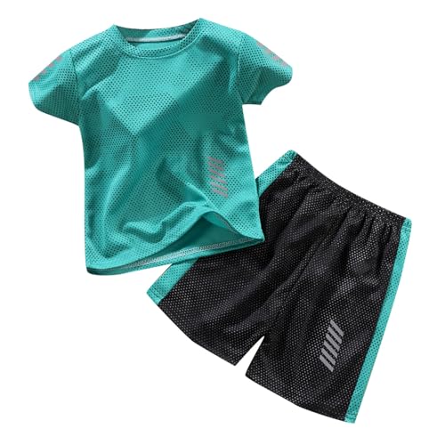 Beichwtd Trainingsanzug Kinder, Schnelltrocknend Sommer Basketball Trikot Set Jogginganzug Sportanzug Kurz Sport T-Shirt und Shorts Set Sportkleidung Tracksuit Activewear für Jungen 2-11 Jahre von Beichwtd
