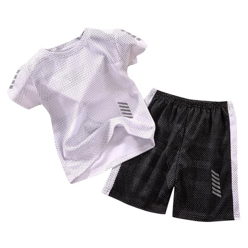 Beichwtd Trainingsanzug Kinder, Schnelltrocknend Sommer Basketball Trikot Set Jogginganzug Sportanzug Kurz Sport T-Shirt und Shorts Set Sportkleidung Tracksuit Activewear für Jungen 2-11 Jahre von Beichwtd
