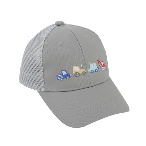 Beichwtd Trucker Cap Kinder 2-8 Jahre mit Traktor Bagger Design | Verstellbare Jungen/Mädchen Baseballkappe für Kindergarten & Outdoor | Atmungsaktiver Mesh von Beichwtd