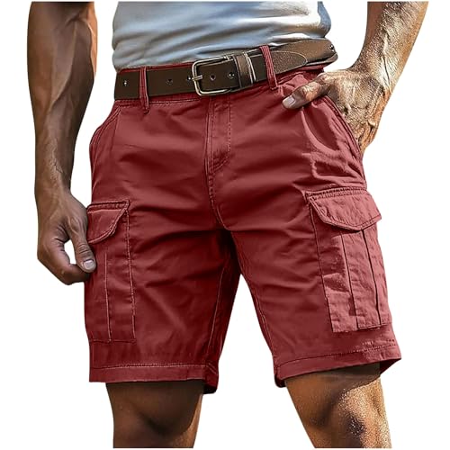 Cargo Shorts Herren, Cargo Shorts Herren Kurze Hosen Cargohose Bermuda & Arbeit | Mit Reißverschluss Knopf Mehr Taschen | Outdoor Sportshorts Sommer Einfarbig Klassisch, Ziegelrot rot 4XL Cargo Shorts Herren, Cargo Shorts Herren Kurze Hosen Cargohose Bermuda & Arbeit | Mit Reißverschluss Knopf Mehr Taschen | Outdoor Sportshorts Sommer Einfarbig Klassisch, Ziegelrot rot 4XL von Beichwtd