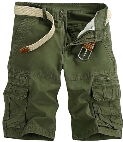 Cargo Shorts Herren Leicht Bermuda Sommer mit Taschen Große Größen Outdoor Arbeitshose Kurz Wanderhose Stretch Camouflage Kurzhose von Beichwtd