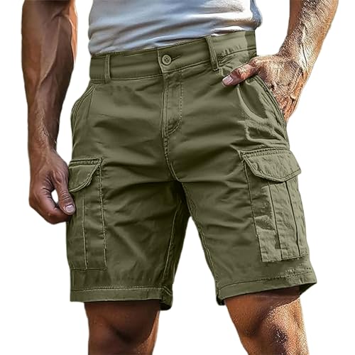 Herren-Shorts, Cargo Shorts Herren Kurze Hosen Cargohose Bermuda & Arbeit | Mit Reißverschluss Knopf Mehr Taschen | Outdoor Sportshorts Sommer Einfarbig Klassisch, Grün 3XL Herren-Shorts, Cargo Shorts Herren Kurze Hosen Cargohose Bermuda & Arbeit | Mit Reißverschluss Knopf Mehr Taschen | Outdoor Sportshorts Sommer Einfarbig Klassisch, Grün 3XL von Beichwtd
