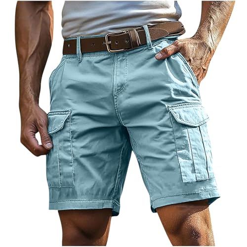 Kurze Hose Herren, Cargo Shorts Herren Kurze Hosen Cargohose Bermuda & Arbeit | Mit Reißverschluss Knopf Mehr Taschen | Outdoor Sportshorts Sommer Einfarbig Klassisch, Hellblau M Kurze Hose Herren, Cargo Shorts Herren Kurze Hosen Cargohose Bermuda & Arbeit | Mit Reißverschluss Knopf Mehr Taschen | Outdoor Sportshorts Sommer Einfarbig Klassisch, Hellblau M von Beichwtd